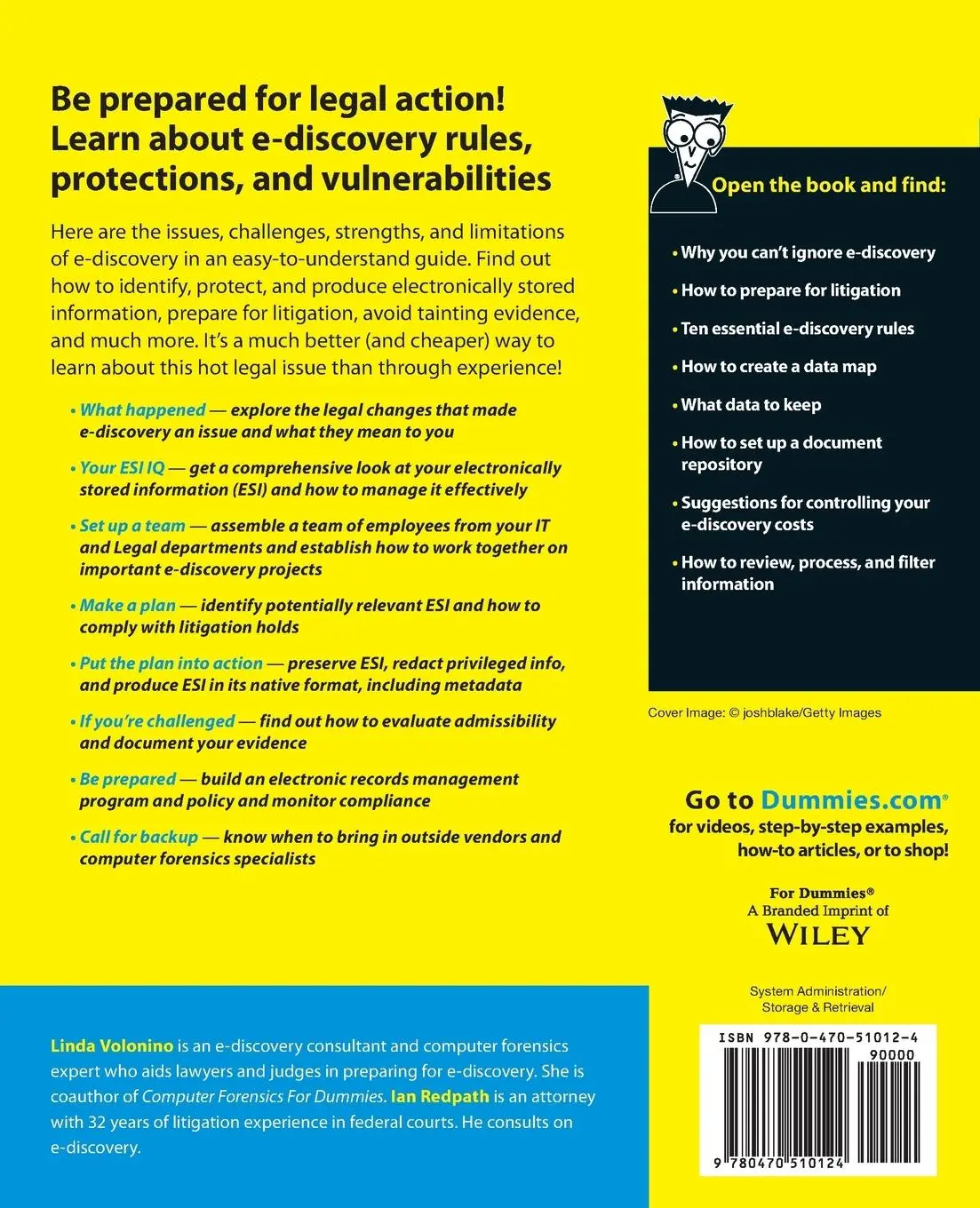 Rückseite: 9780470510124 | E-Discovery for Dummies | Carol Pollard (u. a.) | Taschenbuch | 368 S.