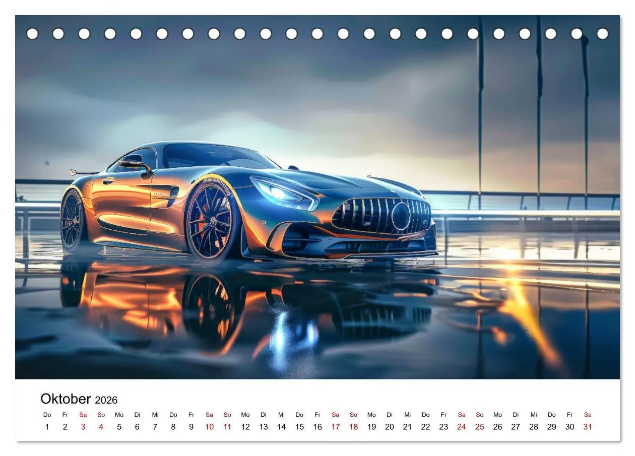 Bild: 9783457440124 | Schnelle Sportwagen (Tischkalender 2026 DIN A5 quer), CALVENDO...
