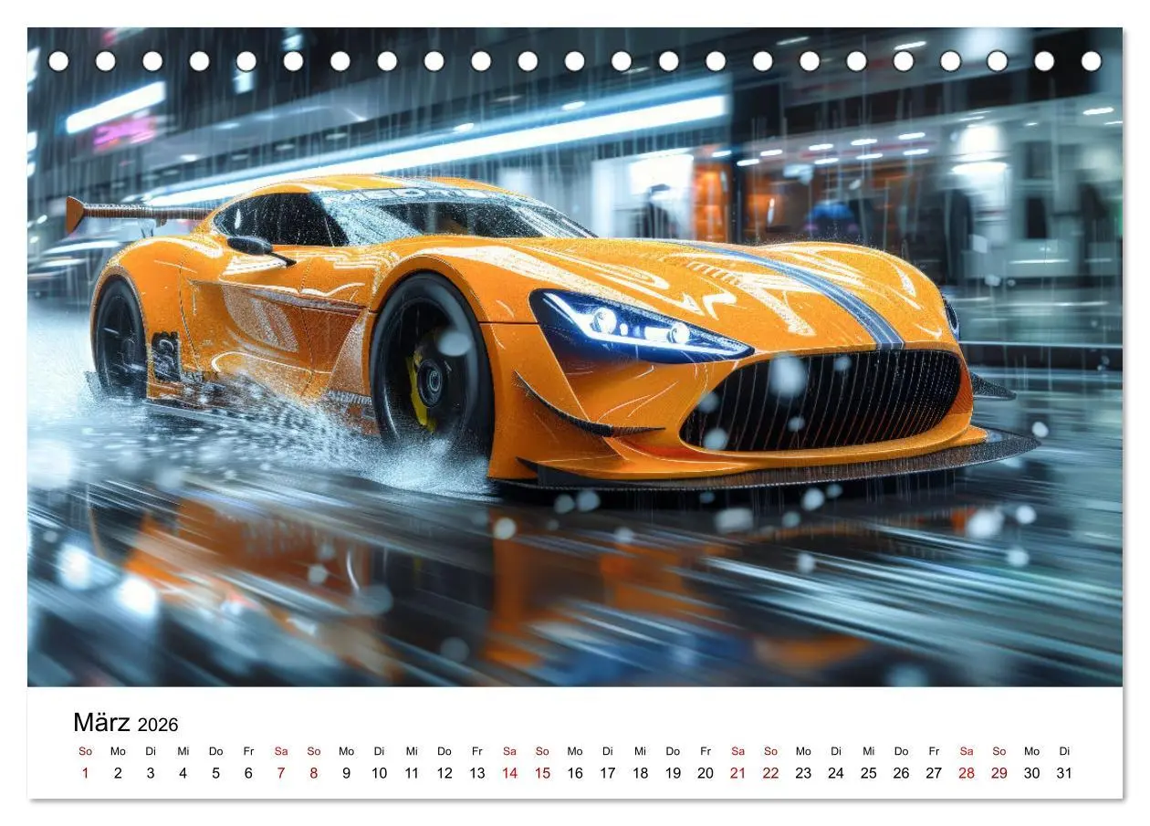 Bild: 9783457440124 | Schnelle Sportwagen (Tischkalender 2026 DIN A5 quer), CALVENDO...