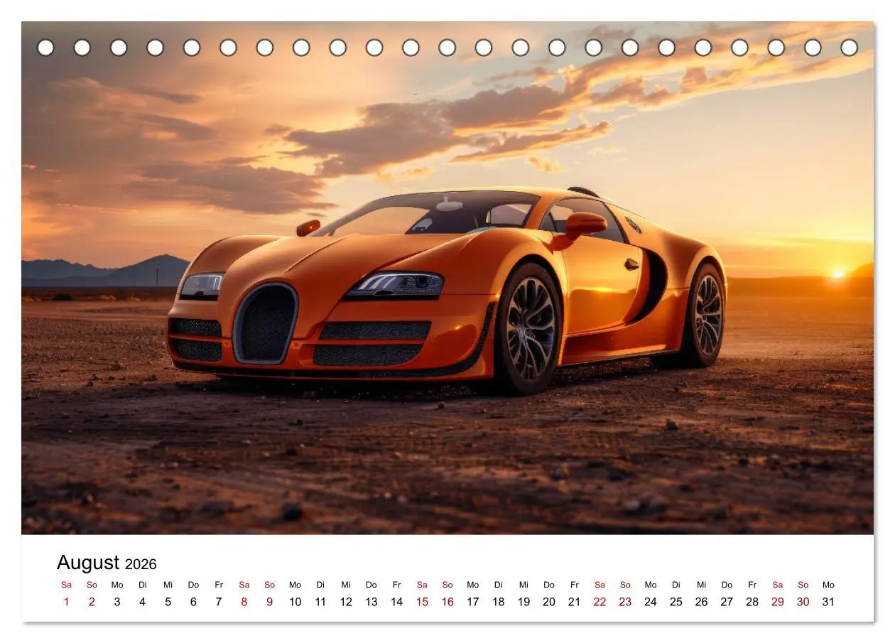 Bild: 9783457440124 | Schnelle Sportwagen (Tischkalender 2026 DIN A5 quer), CALVENDO...