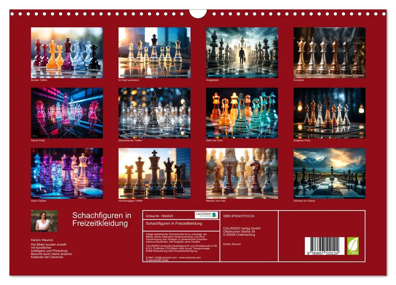 Bild: 9783457510124 | Schachfiguren in Freizeitkleidung (Wandkalender 2026 DIN A3 quer),...
