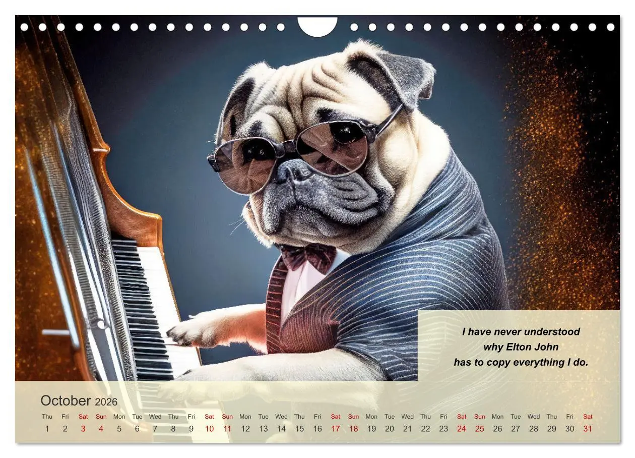 Bild: 9783516530124 | Great fun for pug lovers (Wall Calendar 2026 DIN A4 landscape),...