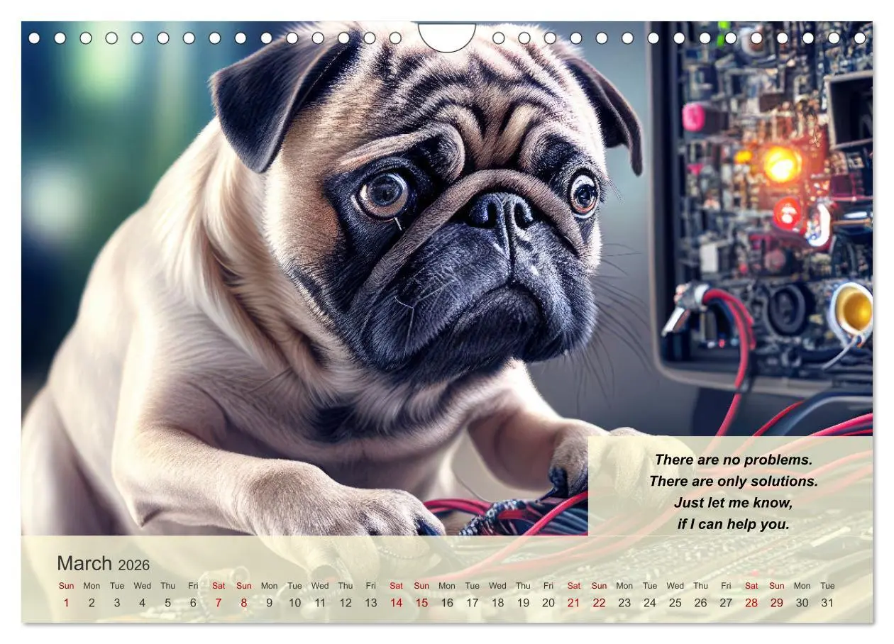 Bild: 9783516530124 | Great fun for pug lovers (Wall Calendar 2026 DIN A4 landscape),...