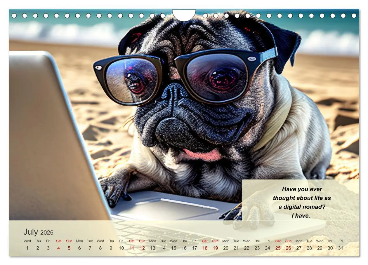 Bild: 9783516530124 | Great fun for pug lovers (Wall Calendar 2026 DIN A4 landscape),...