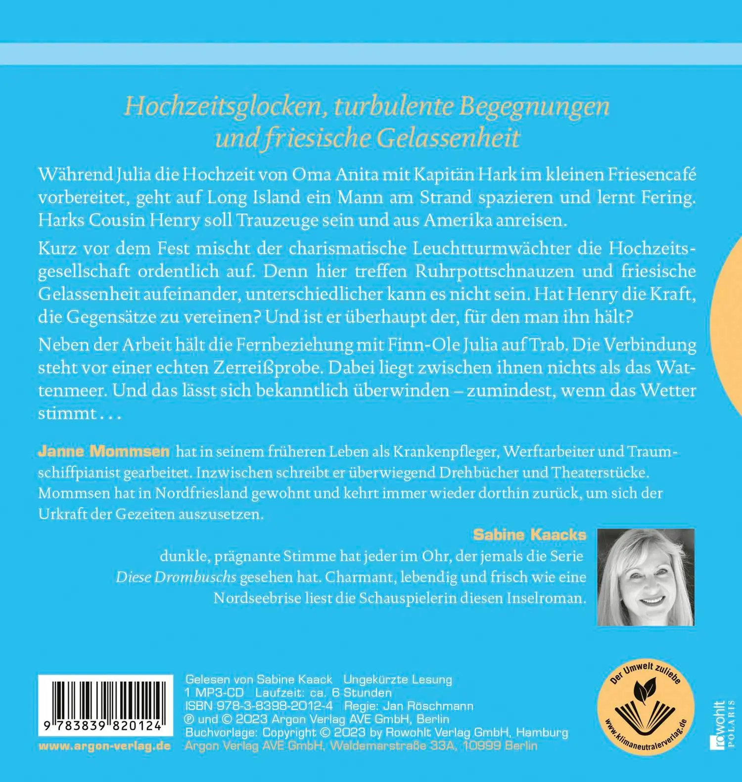 Rückseite: 9783839820124 | Inselhochzeit im kleinen Friesencafé | Ein Inselroman | Janne Mommsen