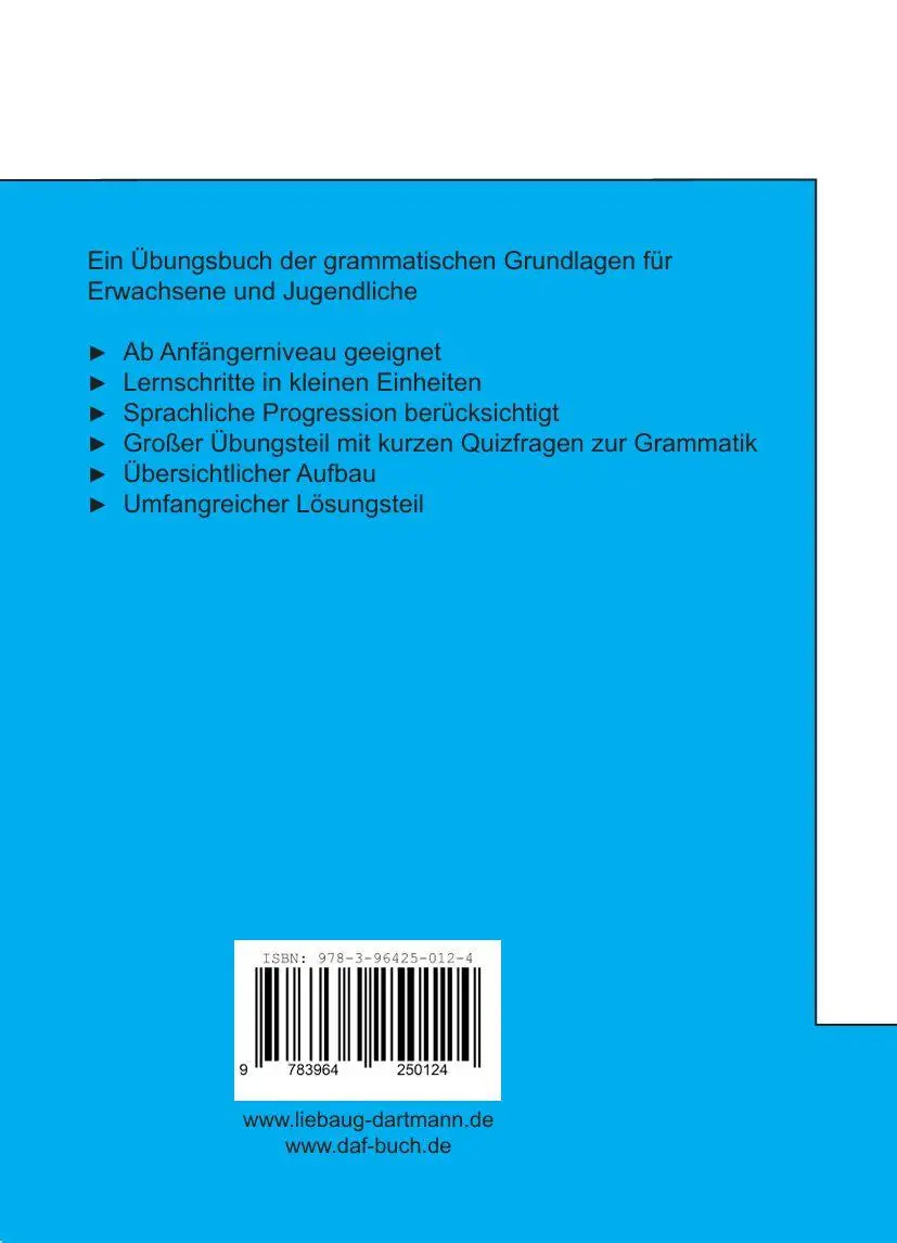 Rückseite: 9783964250124 | Deutsche Grammatik in kleinen Schritten Übungsbuch | Stephan Lübke