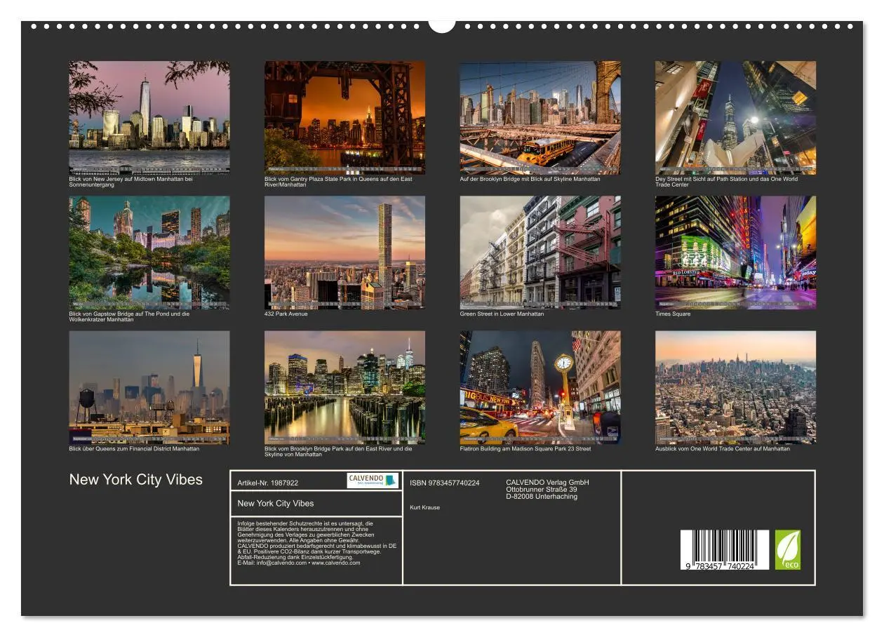 Bild: 9783457740224 | New York City Vibes (hochwertiger Premium Wandkalender 2026 DIN A2...