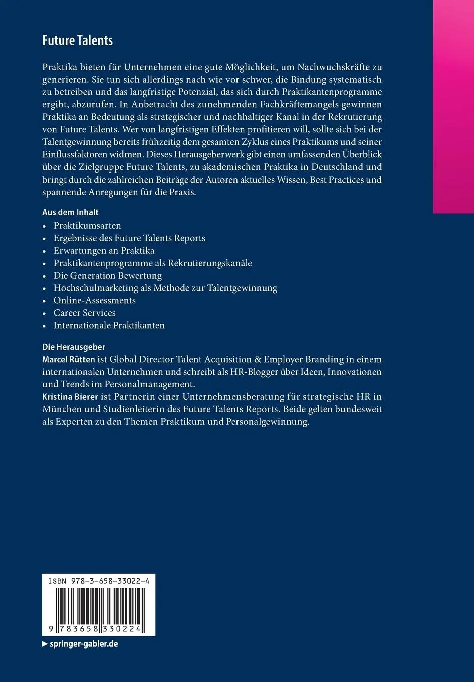 Rückseite: 9783658330224 | Future Talents | Kristina Bierer (u. a.) | Taschenbuch | Paperback
