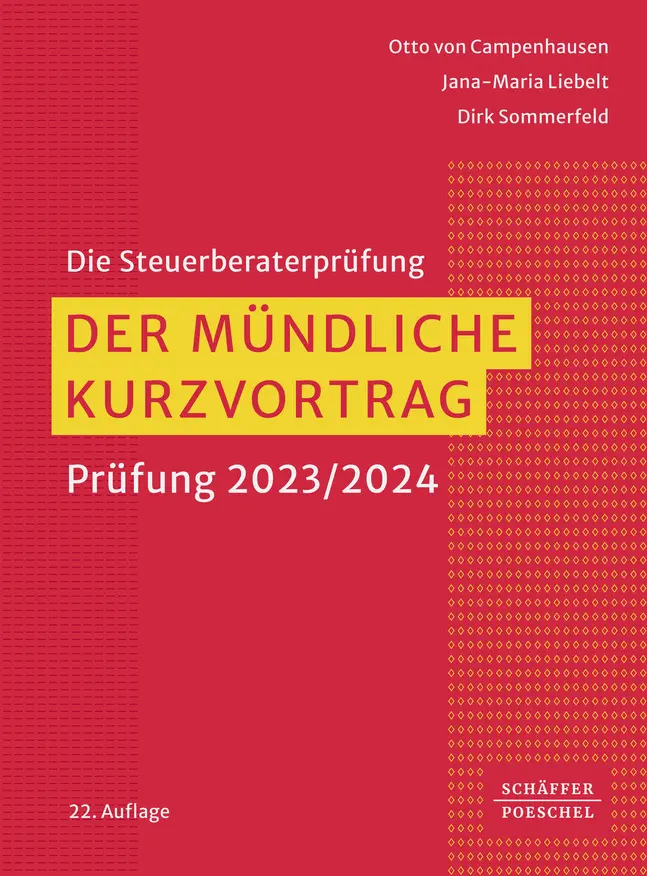 Cover: 9783791060224 | Der mündliche Kurzvortrag | Prüfung 2023/2024_ | Campenhausen (u. a.)