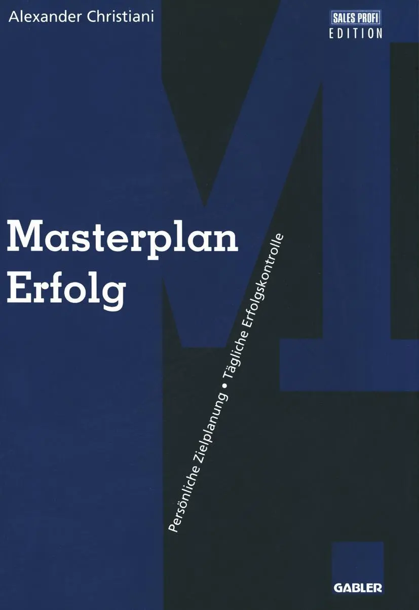 Cover: 9783322920324 | Masterplan Erfolg | Persönliche Zielplanung Tägliche Erfolgskontrolle