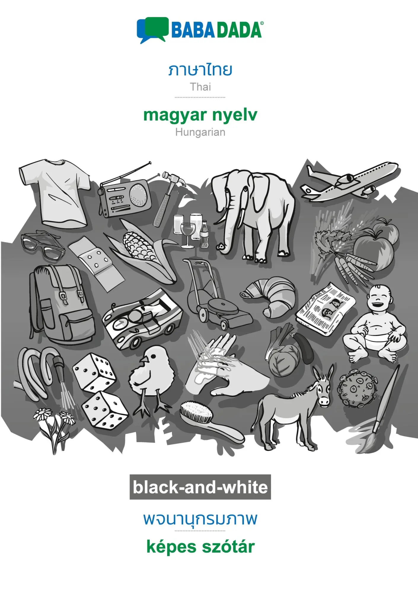 Cover: 9783752200324 | Thai (in thai script) - magyar nyelv, visual dictionary, BW | Gmbh