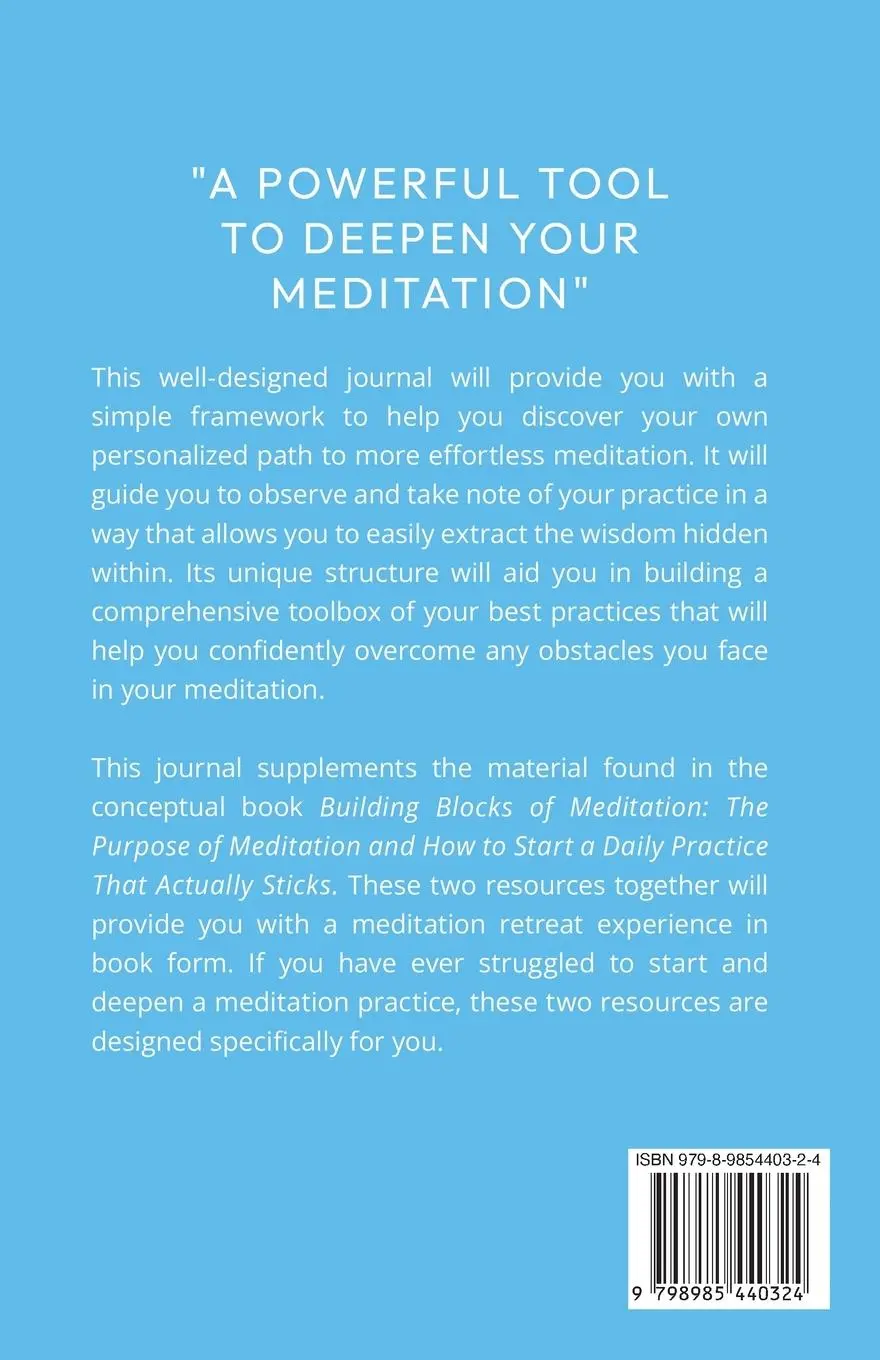 Rückseite: 9798985440324 | The Building Blocks of Meditation Journal | Keomahavong (u. a.) | Buch