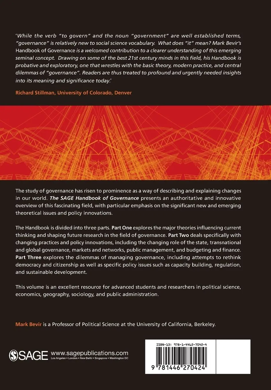 Rückseite: 9781446270424 | The SAGE Handbook of Governance | Mark Bevir | Taschenbuch | Englisch