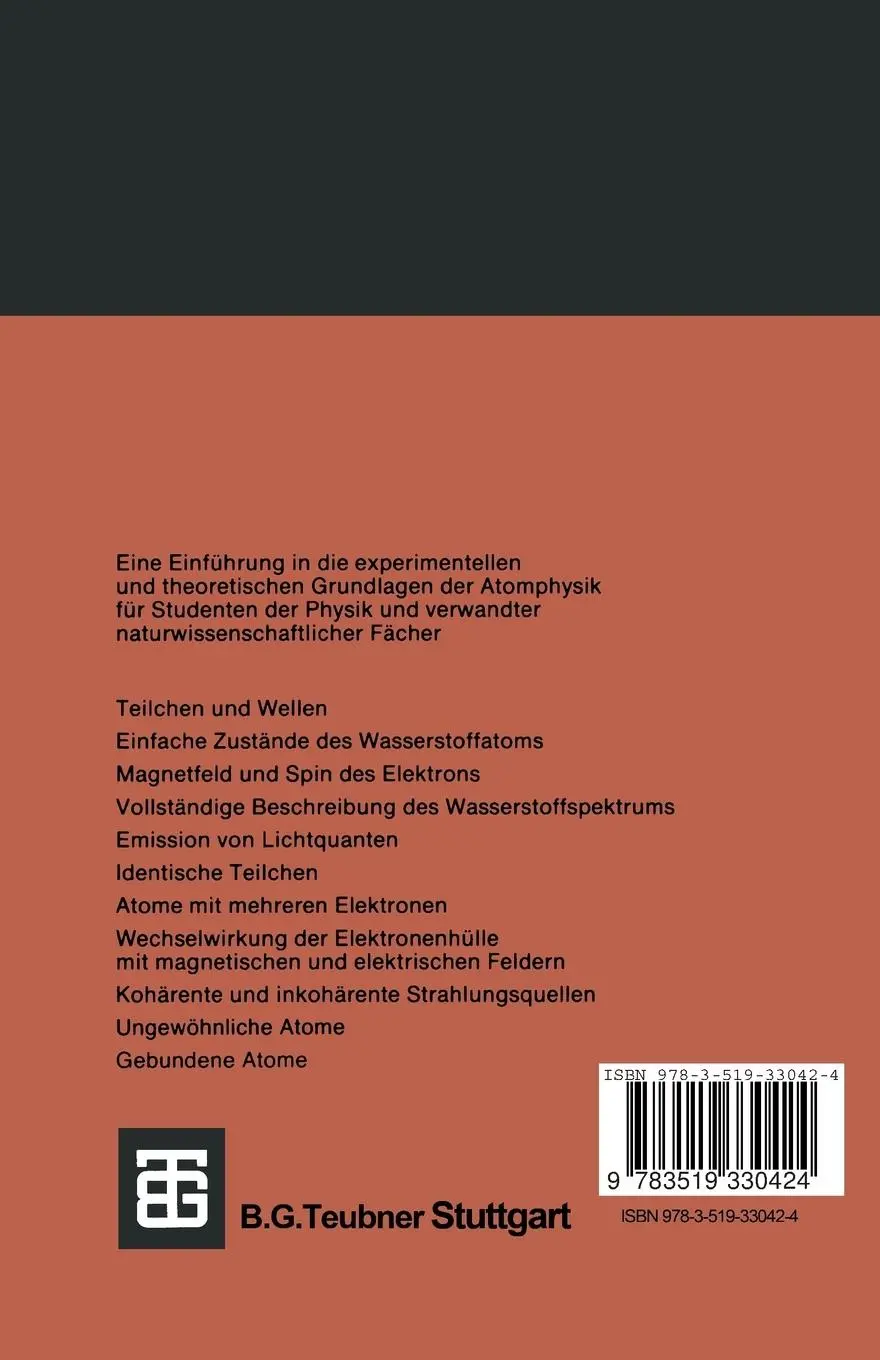 Rückseite: 9783519330424 | Atomphysik | Eine Einführung | Theo Mayer-Kuckuk | Taschenbuch | 1994