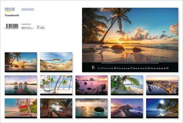 Bild: 9783819300424 | Trauminseln 2027 | Verlag Korsch | Kalender | 14 S. | Deutsch | 2027