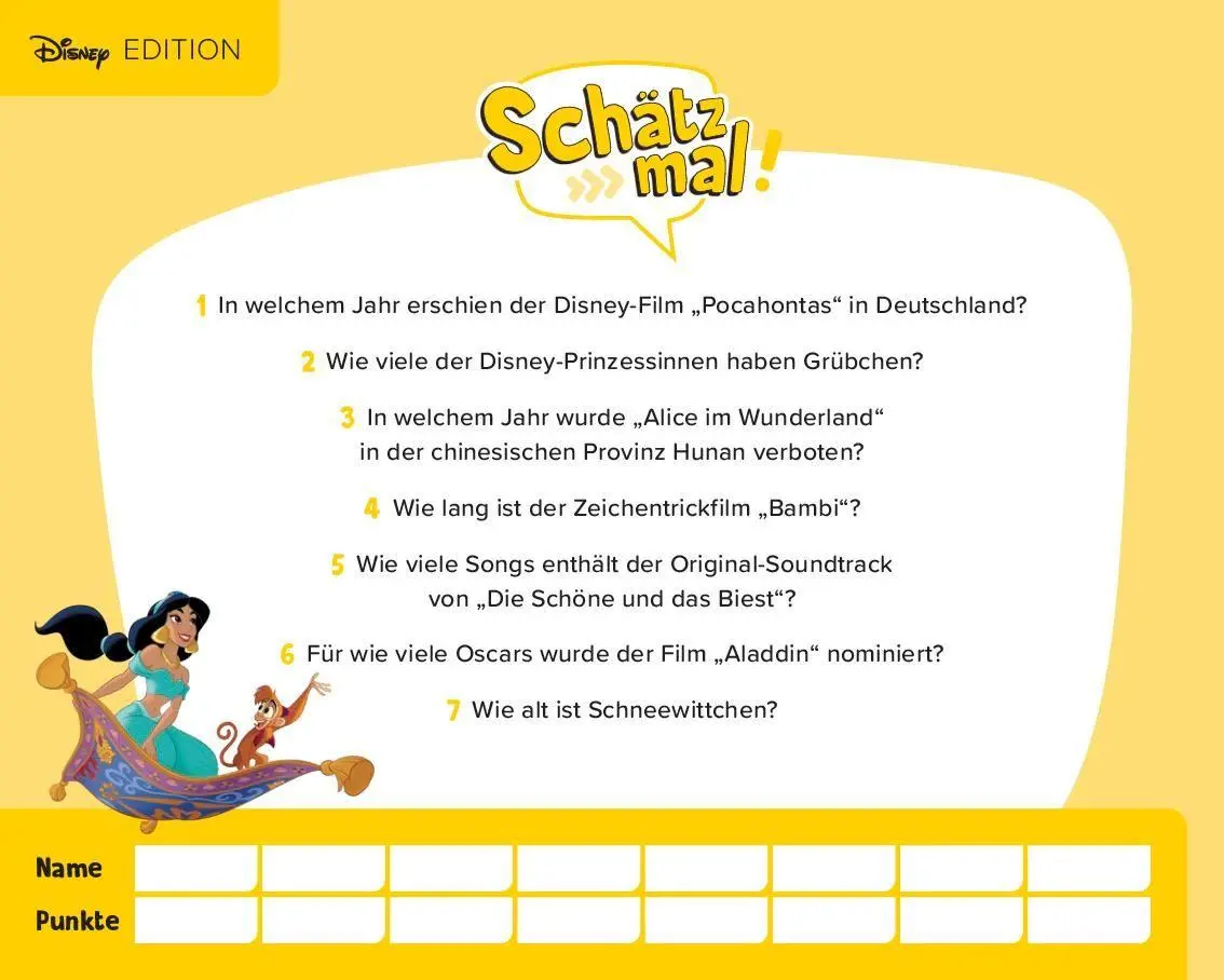 Bild: 9783989760424 | Schätz mal! Disney Edition | Das Quiz mit Lach- und Staungarantie