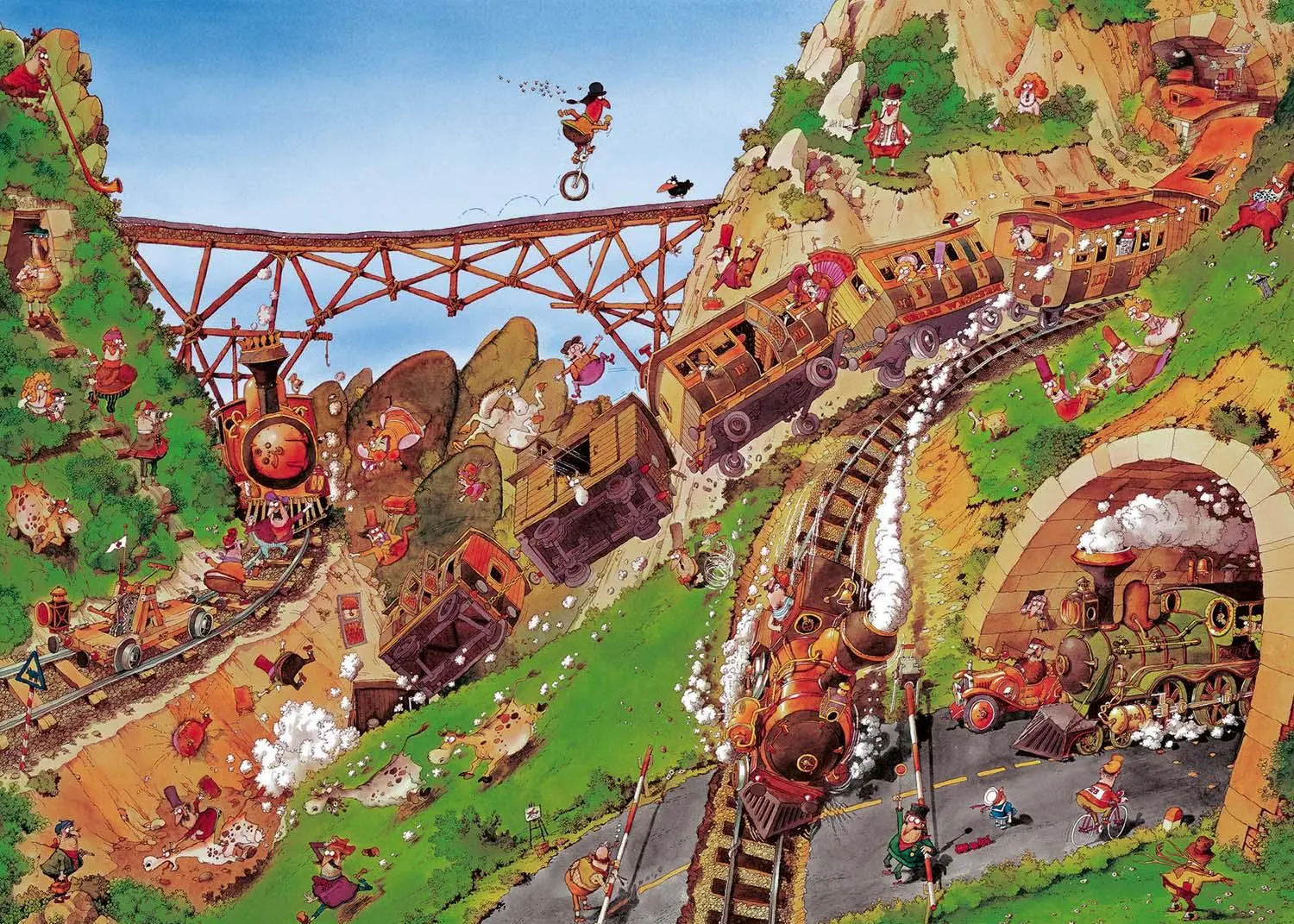 Bild: 4001689300524 | Getaway Car Fred | 1000 Teile | Puzzle | Cartoon Puzzlereihe Heye