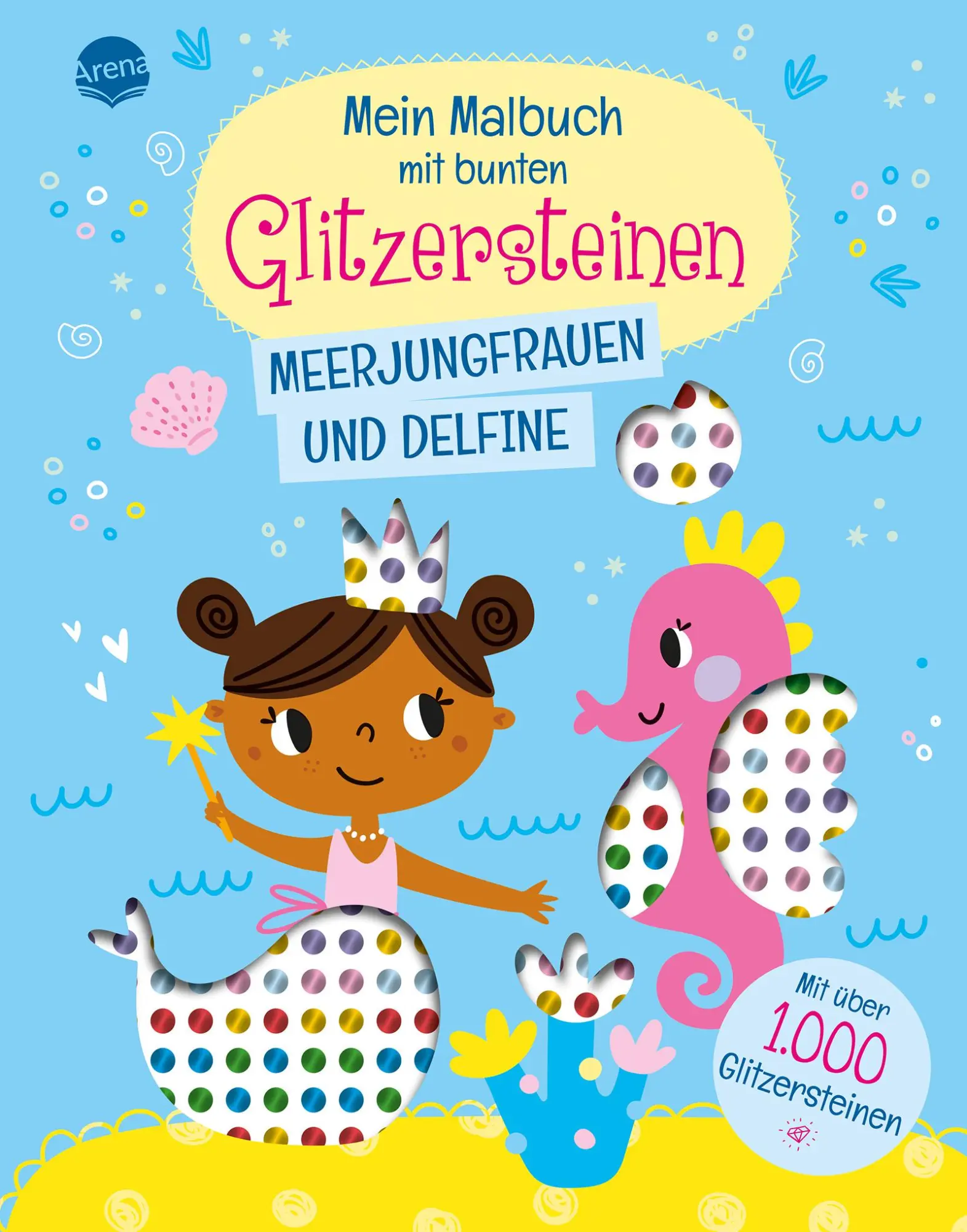Cover: 9783401720524 | Mein Malbuch mit bunten Glitzersteinen. Meerjungfrauen und Delfine...