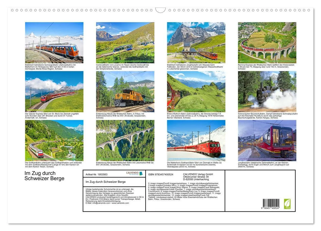 Bild: 9783457400524 | Im Zug durch Schweizer Berge (Wandkalender 2026 DIN A2 quer),...