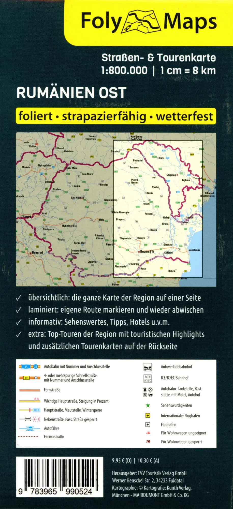 Bild: 9783965990524 | FolyMap Rumänien Ost | Bikerbetten - TVV Touristik Verlag GmbH (u. a.)