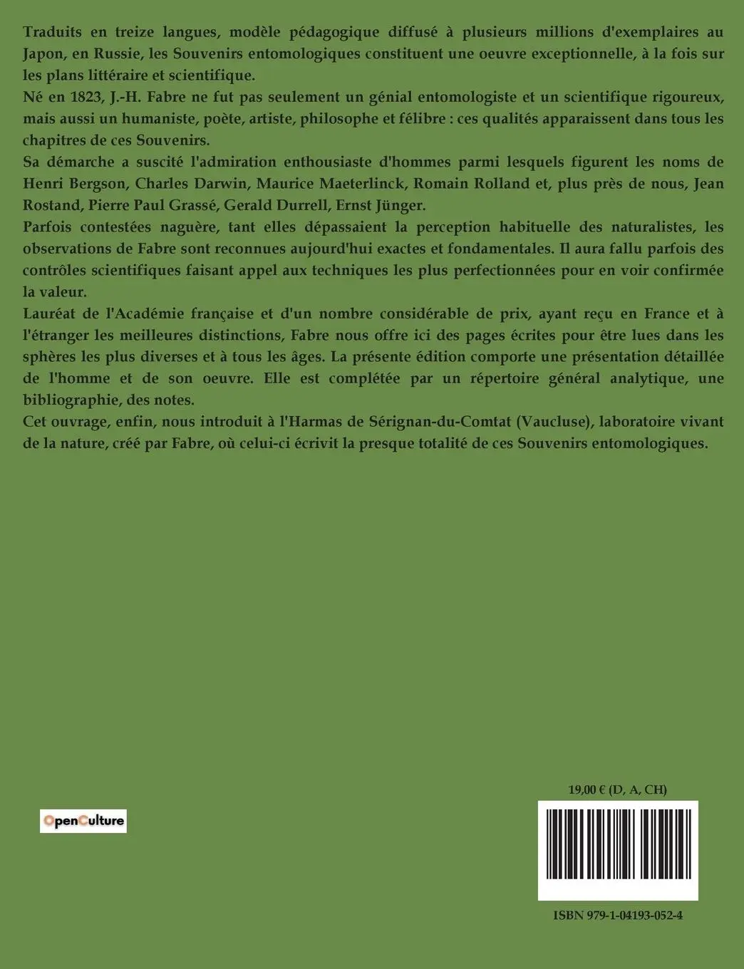 Rückseite: 9791041930524 | NOUVEAUX SOUVENIRS ENTOMOLOGIQUES Livre 2 | Jean-Henri Fabre | Buch