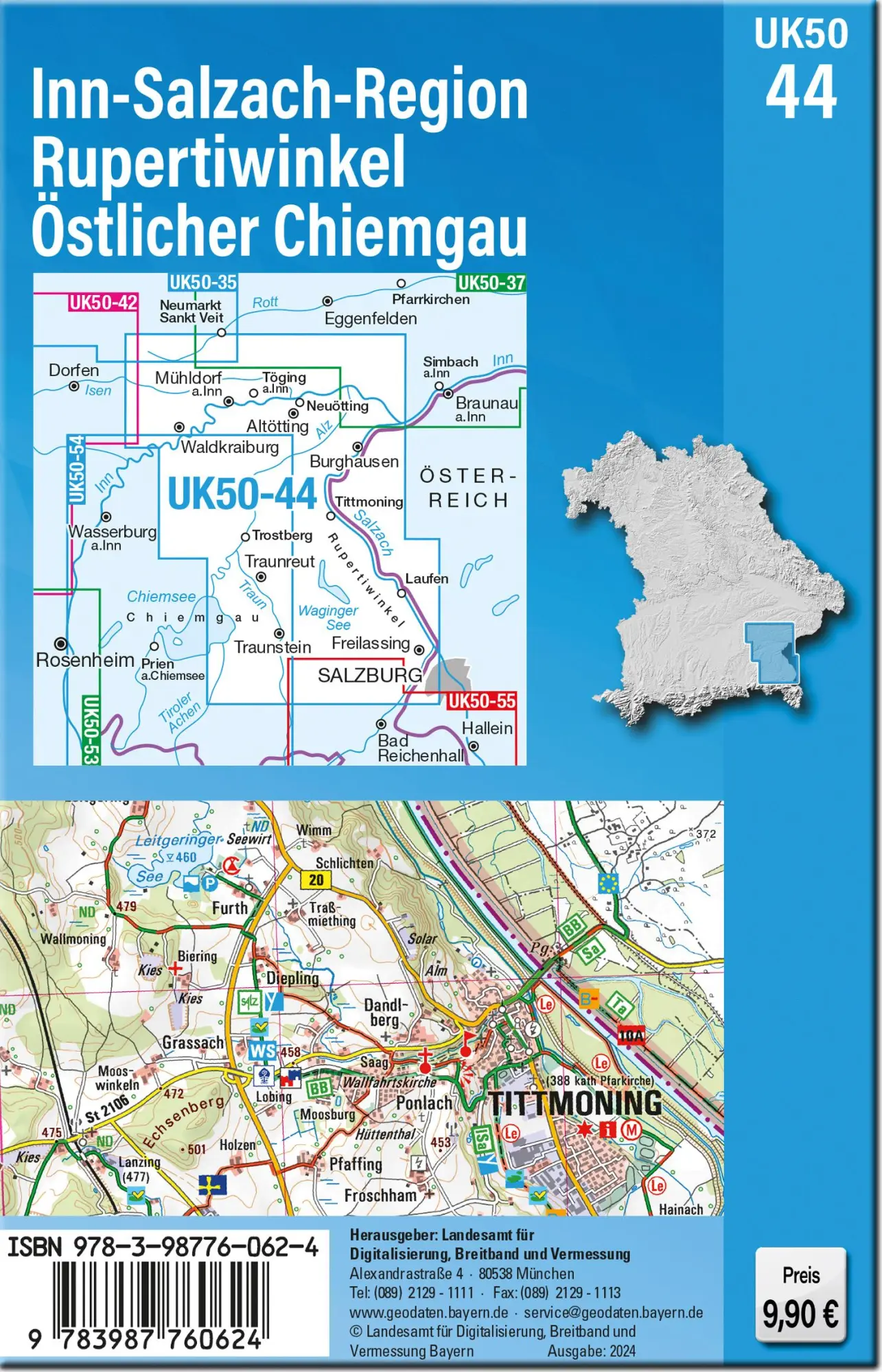 Rückseite: 9783987760624 | UK50-44 Inn-Salzach-Region, Rupertiwinkel, Östlicher Chiemgau | 2024