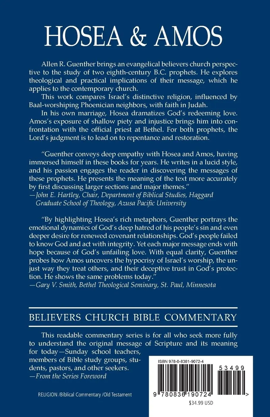 Rückseite: 9780836190724 | Hosea and Amos | Allen R. Guenther | Taschenbuch | Englisch | 1997
