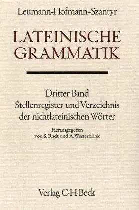 Cover: 9783406060724 | Lateinische Grammatik Bd. 3: Stellenregister und Verzeichnis der...