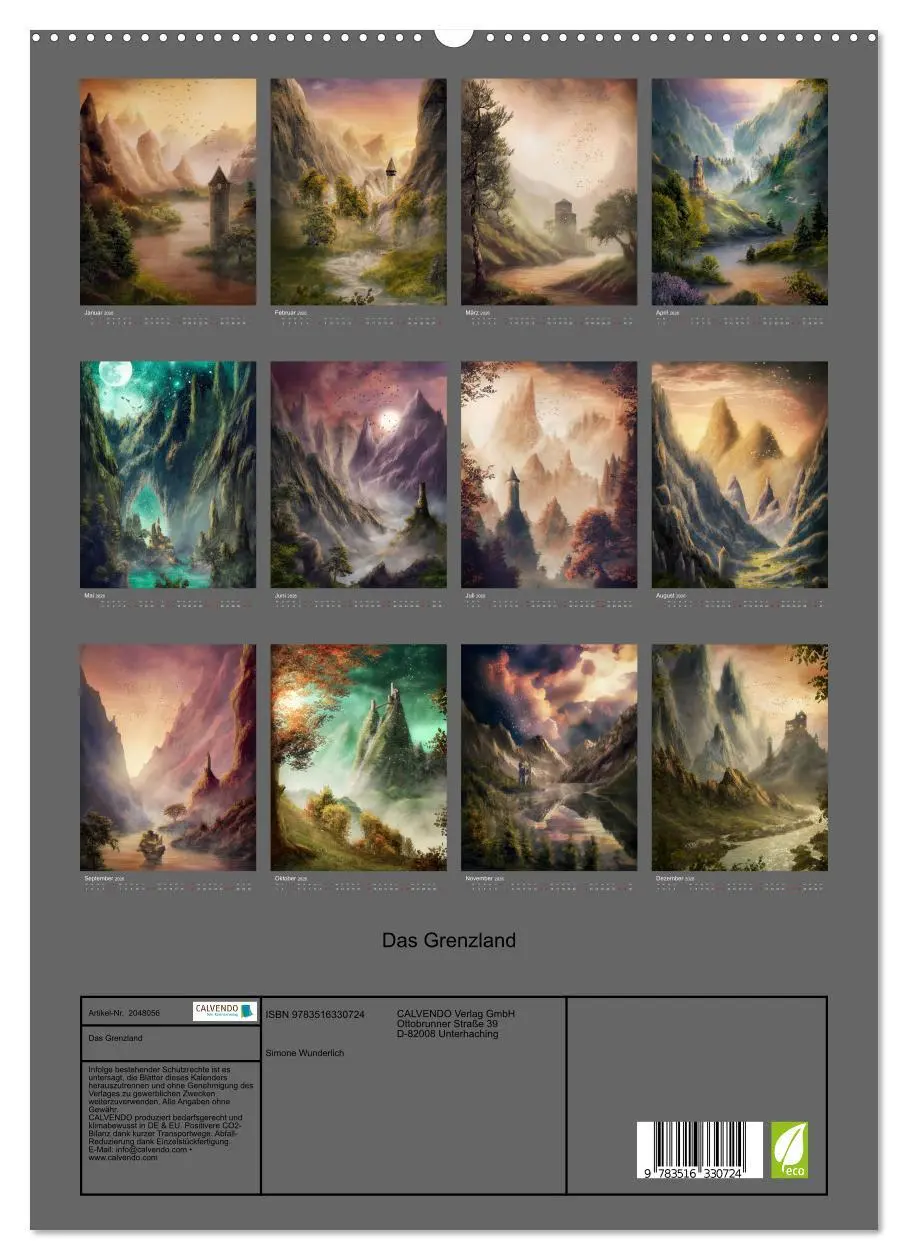 Bild: 9783516330724 | Das Grenzland (hochwertiger Premium Wandkalender 2026 DIN A2 hoch),...
