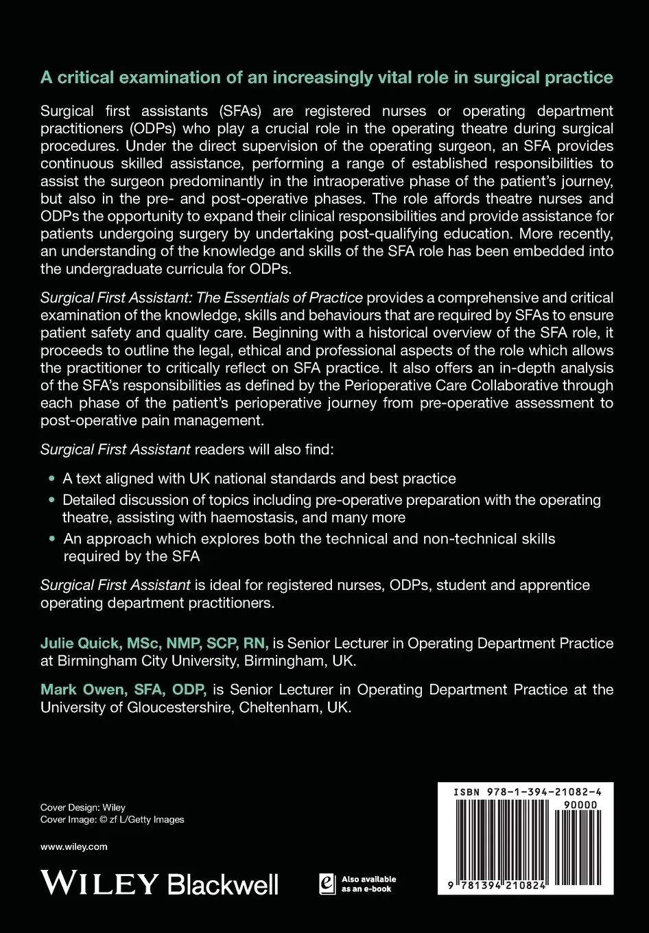 Rückseite: 9781394210824 | Surgical First Assistant | Julie Quick | Taschenbuch | Englisch | 2025