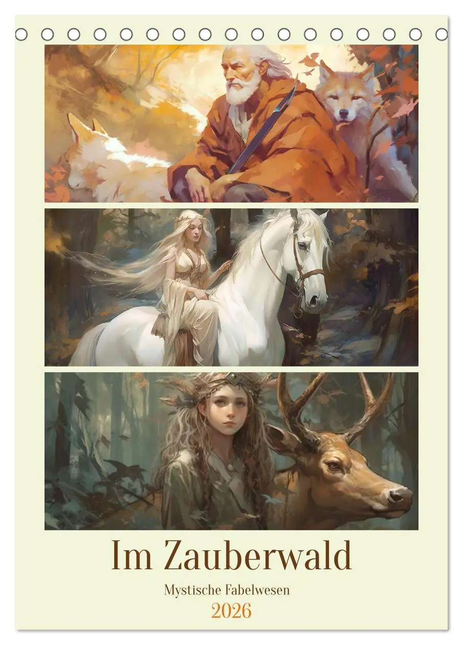 Cover: 9783516320824 | Im Zauberwald. Mystische Fabelwesen (Tischkalender 2026 DIN A5...
