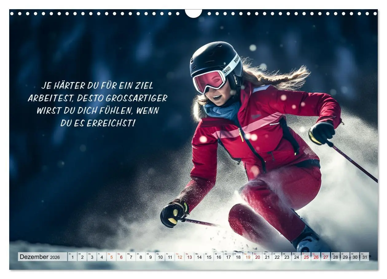 Bild: 9783457530924 | Motivation und Ski (Wandkalender 2026 DIN A3 quer), CALVENDO...