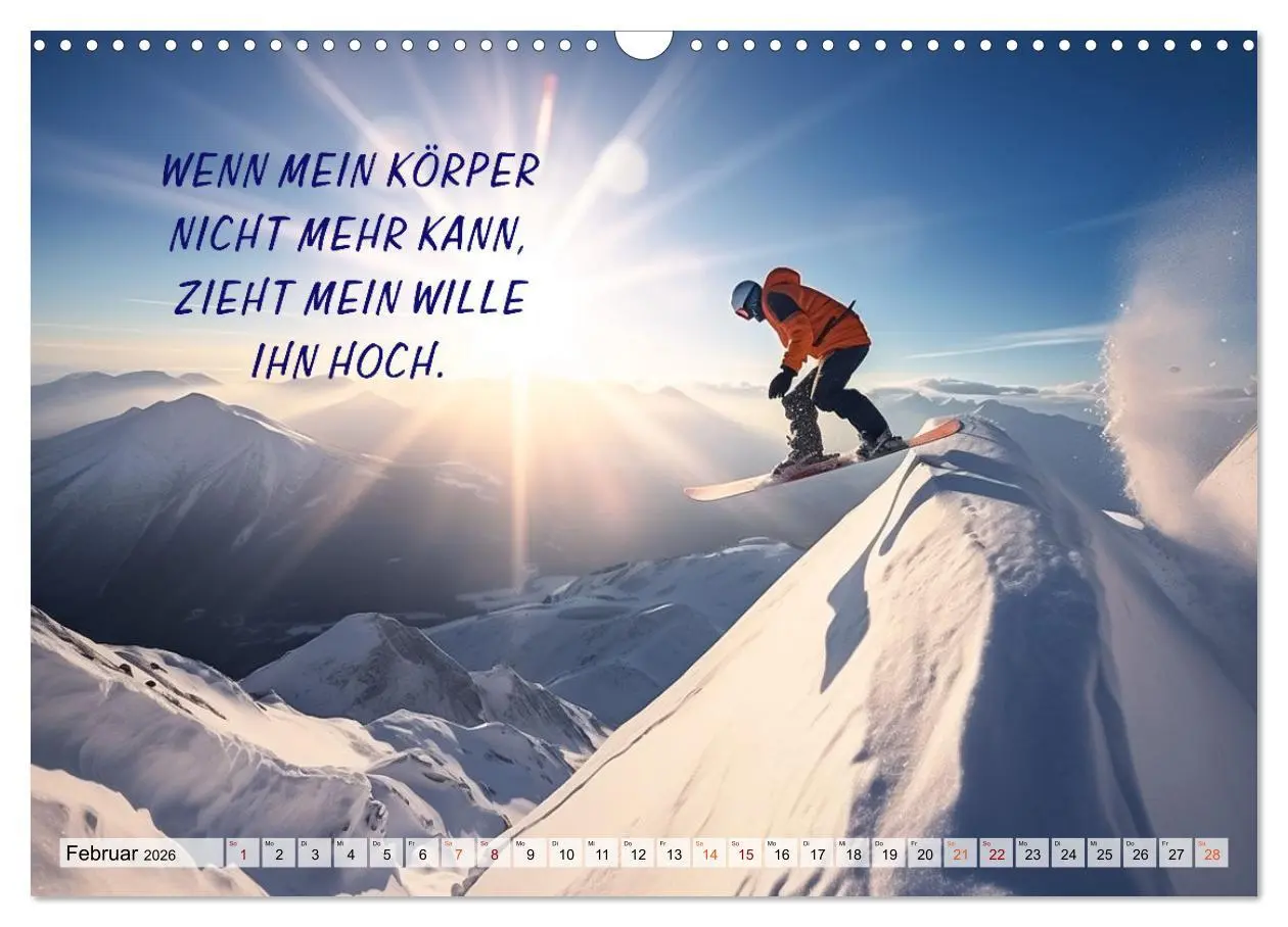 Bild: 9783457530924 | Motivation und Ski (Wandkalender 2026 DIN A3 quer), CALVENDO...