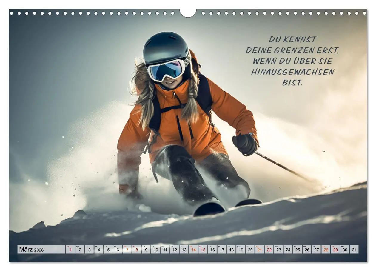 Bild: 9783457530924 | Motivation und Ski (Wandkalender 2026 DIN A3 quer), CALVENDO...