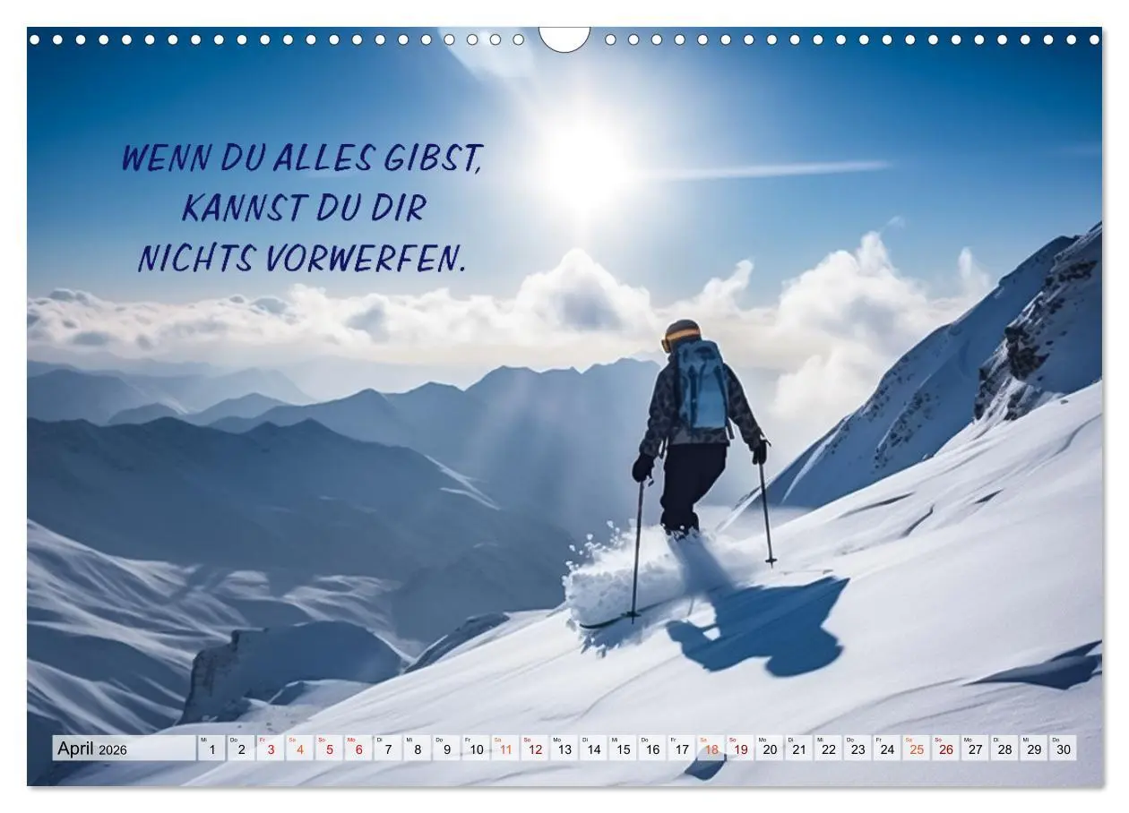Bild: 9783457530924 | Motivation und Ski (Wandkalender 2026 DIN A3 quer), CALVENDO...