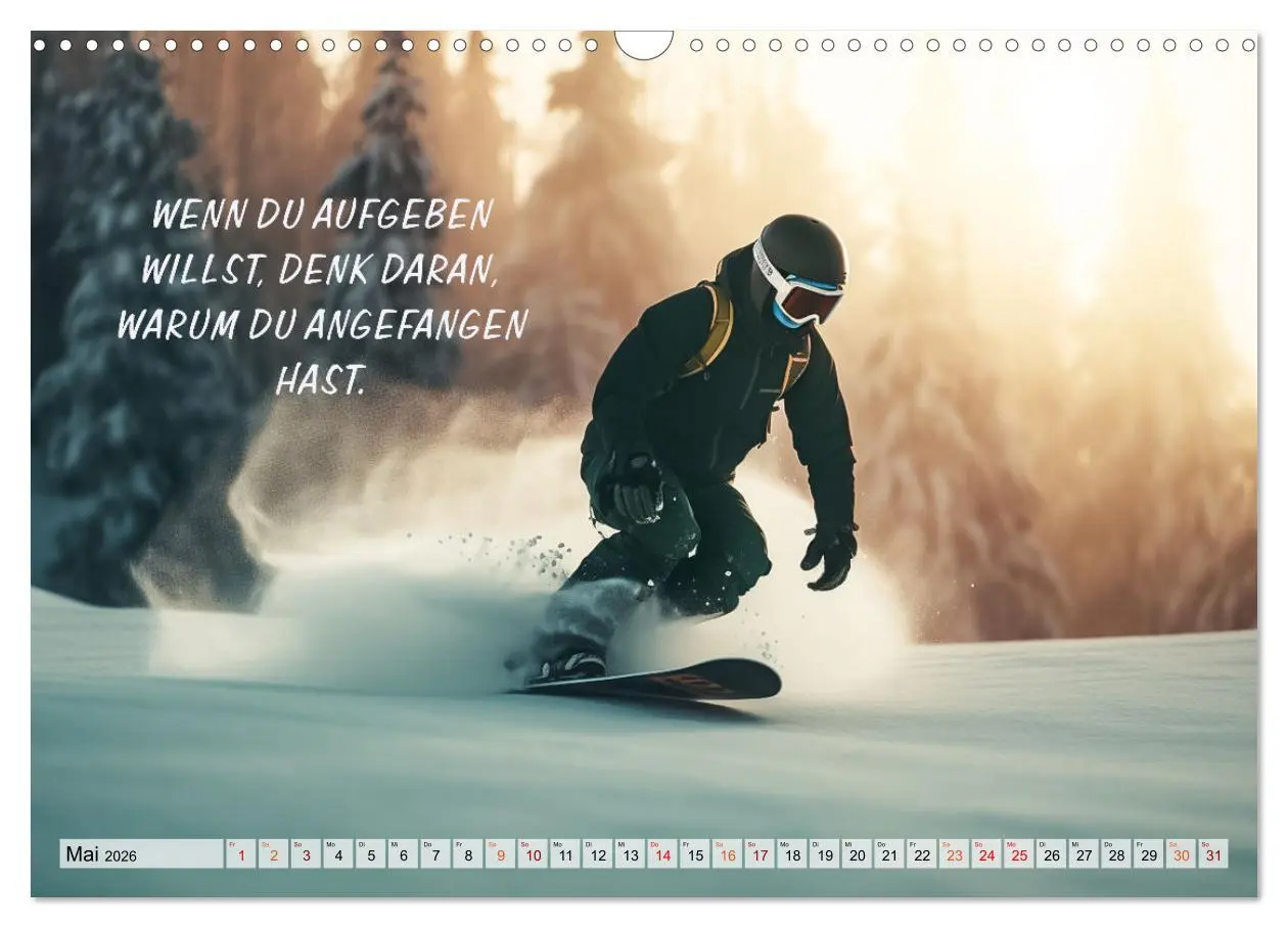 Bild: 9783457530924 | Motivation und Ski (Wandkalender 2026 DIN A3 quer), CALVENDO...
