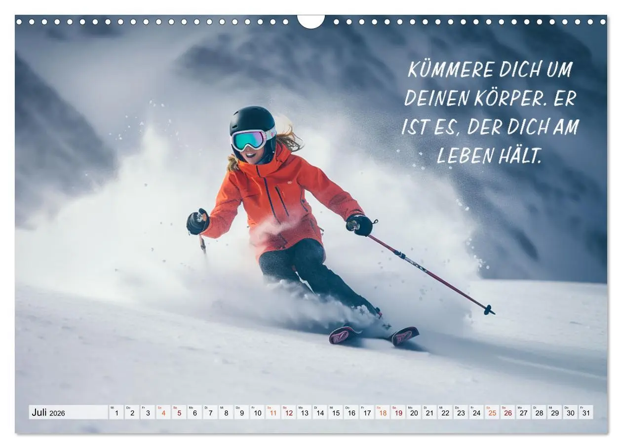 Bild: 9783457530924 | Motivation und Ski (Wandkalender 2026 DIN A3 quer), CALVENDO...