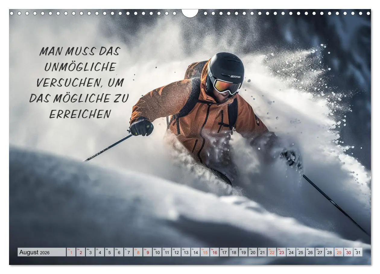 Bild: 9783457530924 | Motivation und Ski (Wandkalender 2026 DIN A3 quer), CALVENDO...