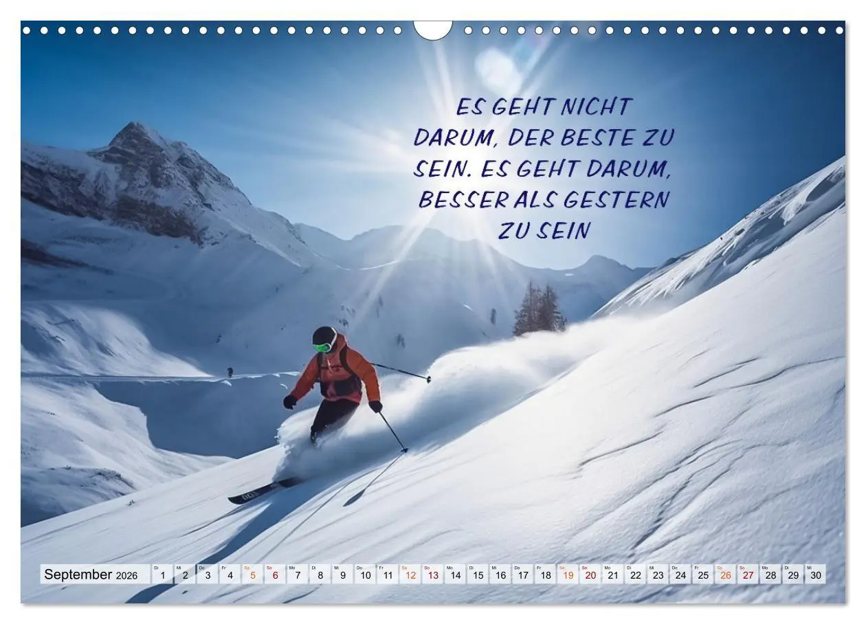 Bild: 9783457530924 | Motivation und Ski (Wandkalender 2026 DIN A3 quer), CALVENDO...