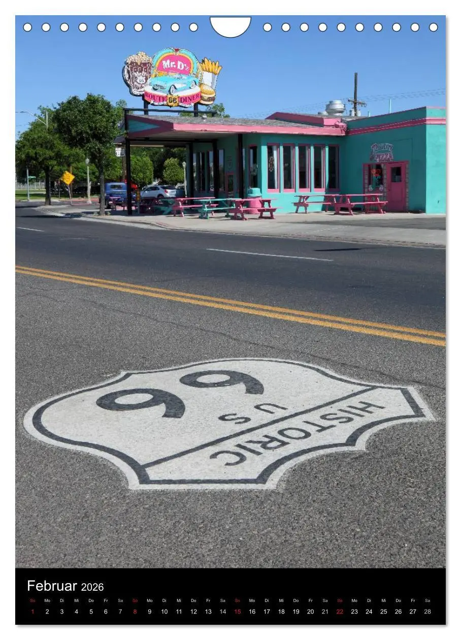 Bild: 9783516480924 | Route 66 (Wandkalender 2026 DIN A4 hoch), CALVENDO Monatskalender