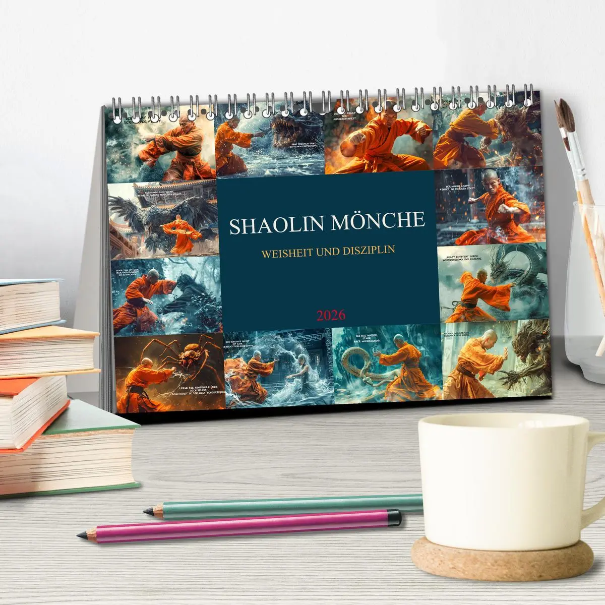 Bild: 9783457281024 | Shaolin Mönche - Weisheit und Disziplin (Tischkalender 2026 DIN A5...