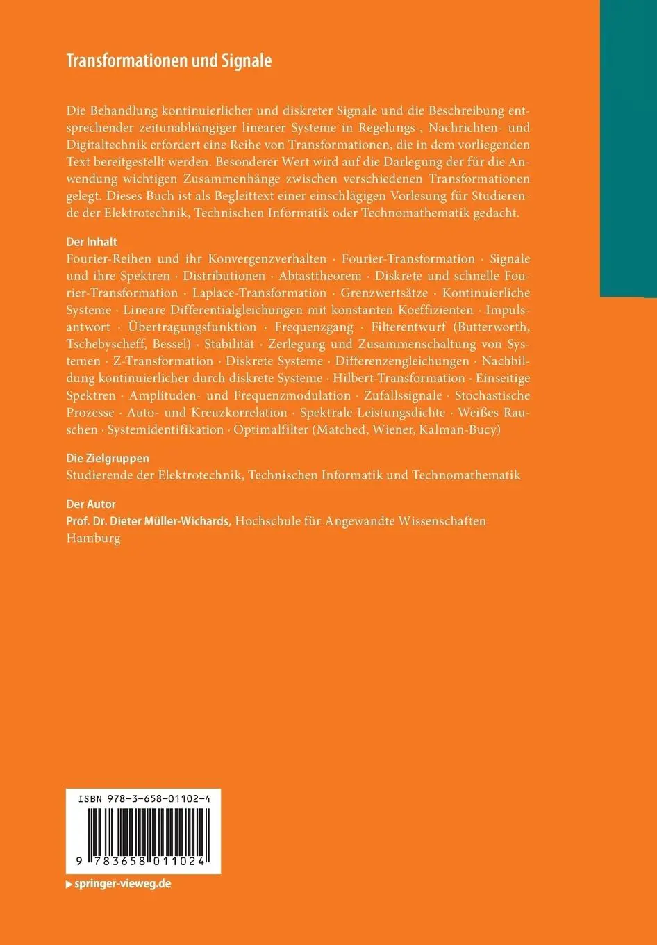 Rückseite: 9783658011024 | Transformationen und Signale | Dieter Müller-Wichards | Taschenbuch
