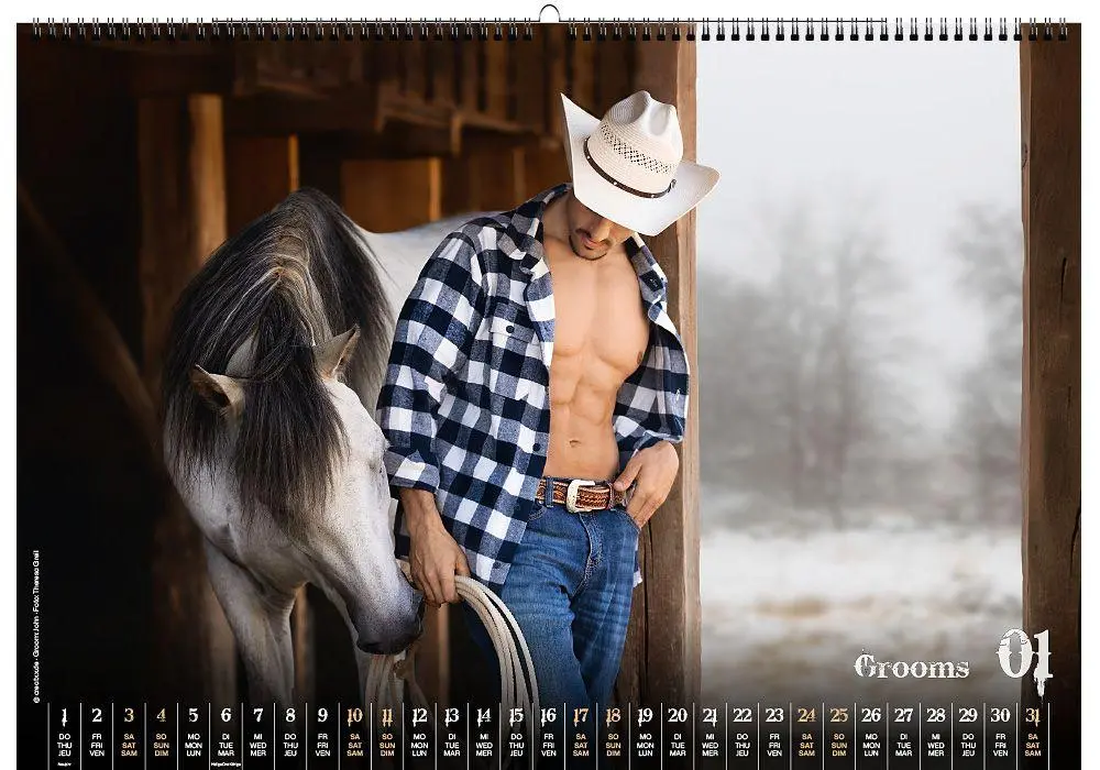 Bild: 9783949471124 | Grooms 2026 | Erotische Fotos von Stallburschen im Westernreitstall