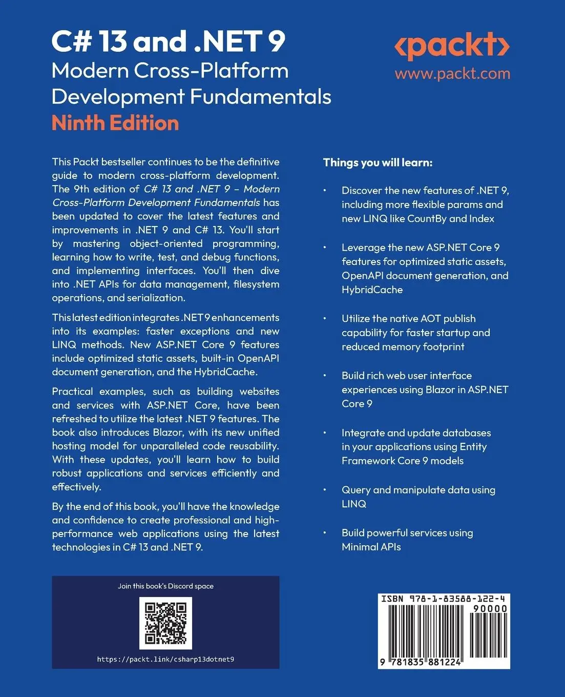 Rückseite: 9781835881224 | C# 13 and .NET 9 - Modern Cross-Platform Development Fundamentals -...