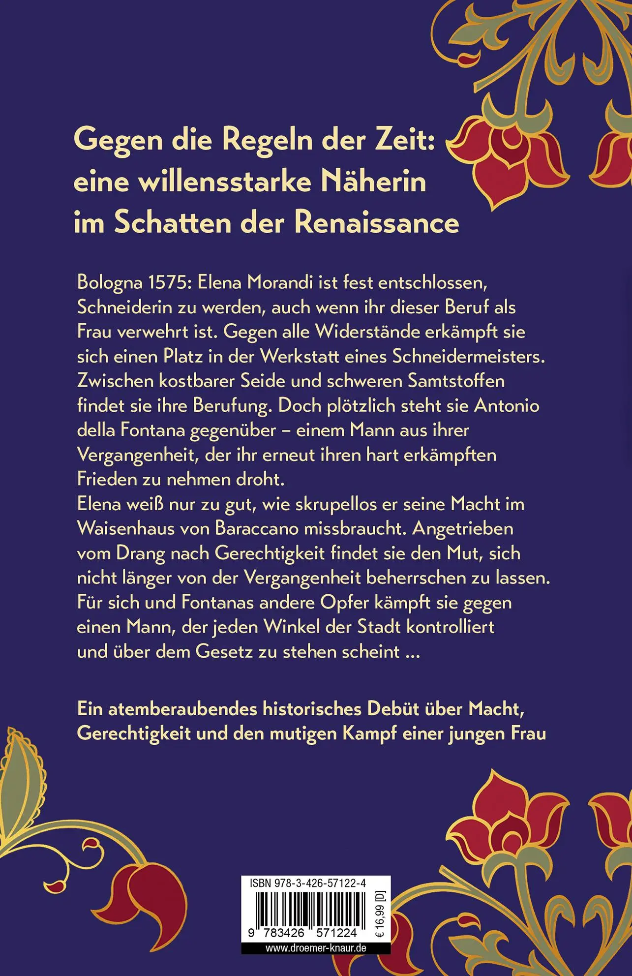 Rückseite: 9783426571224 | Die Rose von Bologna | Historischer Roman | Glennis Virgo | Buch