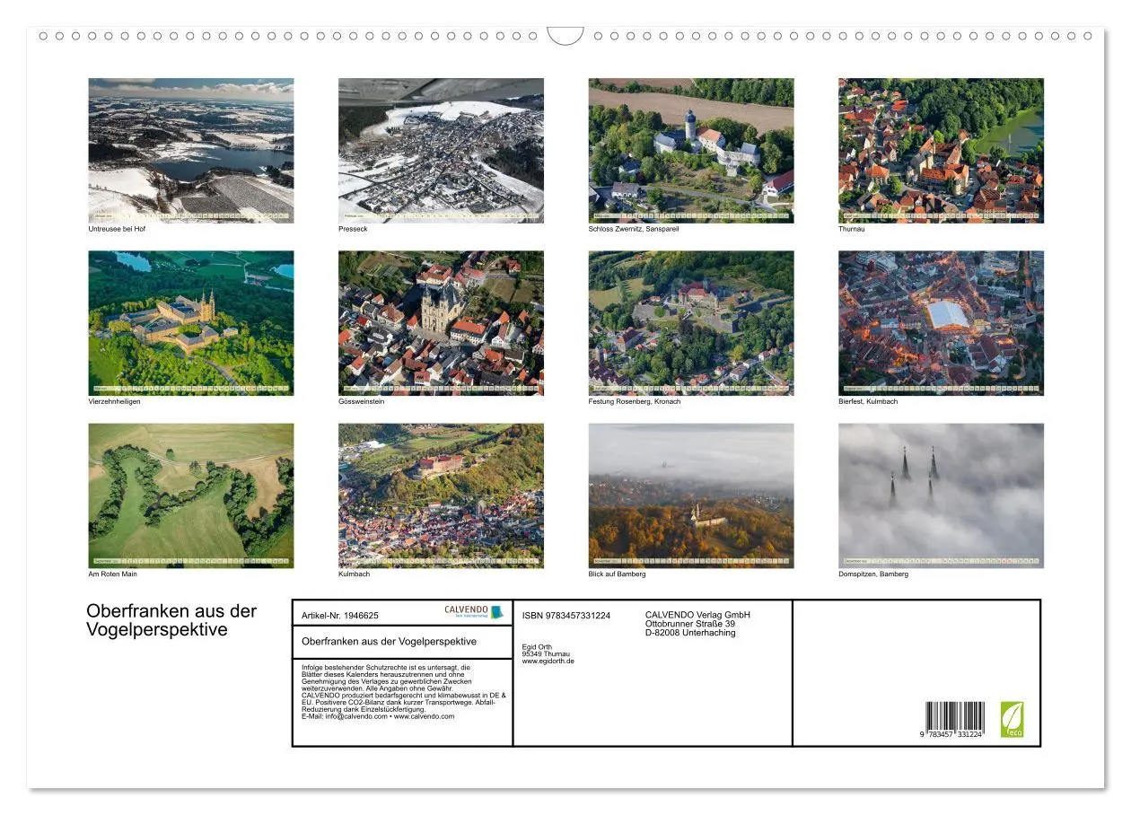 Bild: 9783457331224 | Oberfranken aus der Vogelperspektive (Wandkalender 2026 DIN A2...