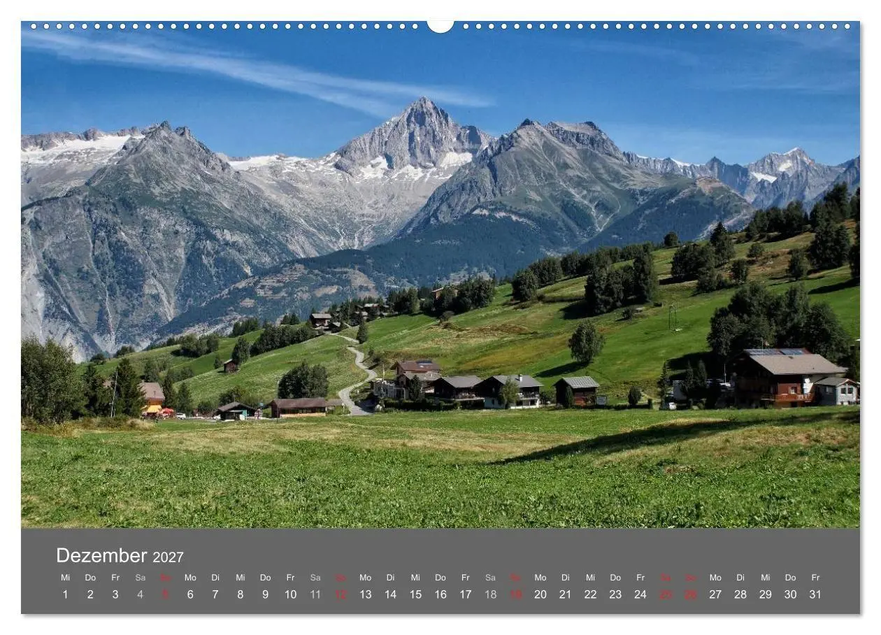 Bild: 9783594021224 | Wallis. Perle der Schweiz (Wandkalender 2027 DIN A2 quer), CALVENDO...