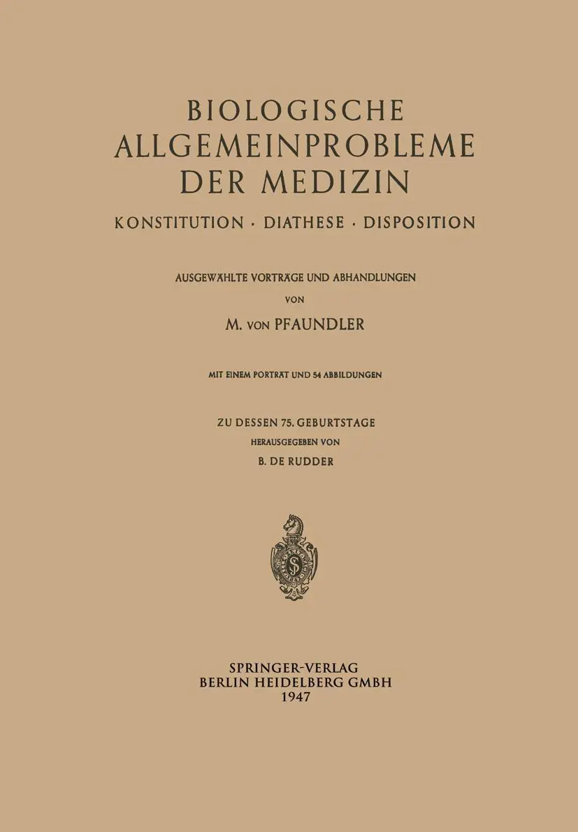 Cover: 9783642531224 | Biologische Allgemeinprobleme der Medizin | Meinhard Pfaundler | Buch
