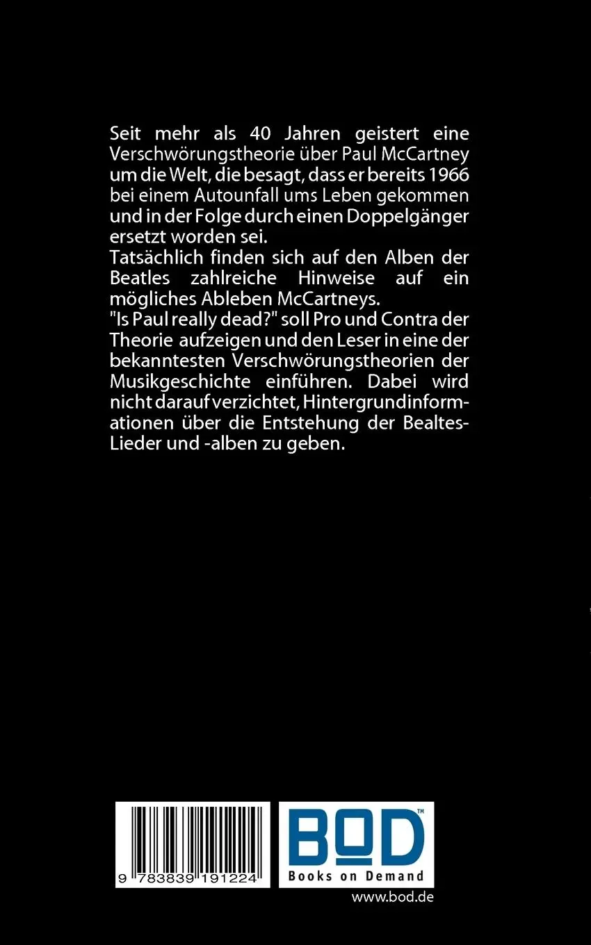 Rückseite: 9783839191224 | Is Paul really dead? | Christian Huwer | Taschenbuch | 124 S. | 2010