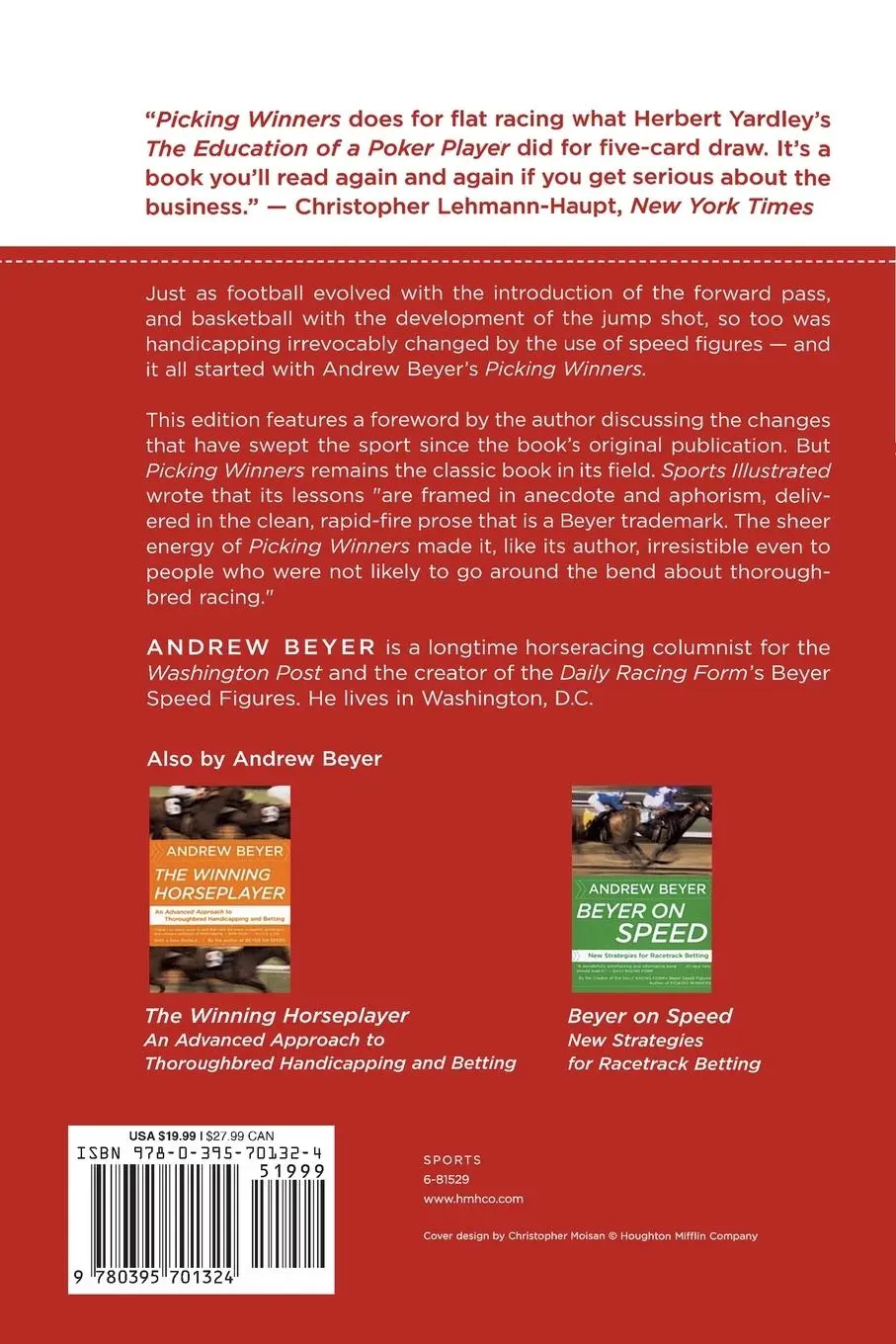 Rückseite: 9780395701324 | Picking Winners | A Horseplayer's Guide | Andrew Beyer | Taschenbuch